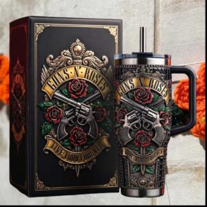 Guns N' Roses Live Loud Forever Rock Band Vintage Style Music Stainless Steel Insulated Tumbler