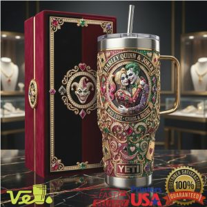 Harley Quinn Joker Mad Love Chaos Desire Jeweled YETI Tumbler