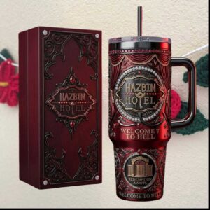 Hazbin Hotel Welcome To Hell Redemption Awaits Gothic Ruby Jeweled Tumbler