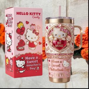 Hello Kitty Candy Sweet Valentine's Day Pink Bow Luxury 20oz Gift for Her Stainless Steel Insulated Tumbler