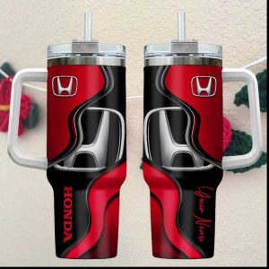 Honda Power 40oz Personalized Tumbler Custom Name Red & Black Car Tumbler