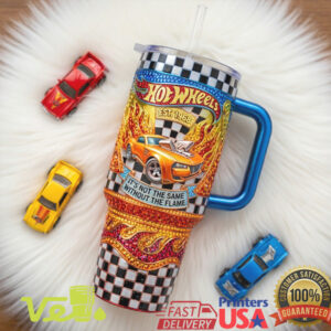 Hot Wheels Est 1968 Flame Challenge Accepted Racing Car Fan Tumbler