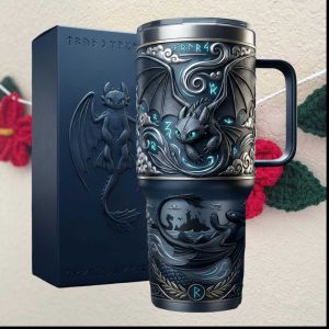 How to Train Your Dragon Night Fury Toothless 3D Viking Rune Tumbler