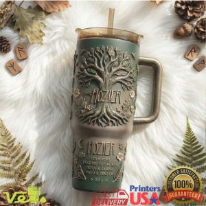 Hozier Tree of Life Folk Poet 40oz Tumbler Earthy Green Forest Design