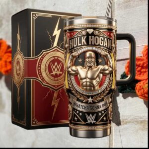 Hulk Hogan Whatcha Gonna Do WWE Legend Wrestling Retro 20oz Gift Stainless Steel Insulated Tumbler