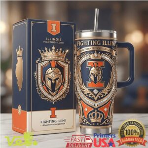 Illinois Fighting Illini Legacy Prestige Edition Navy Blue and Orange Sports Tumbler