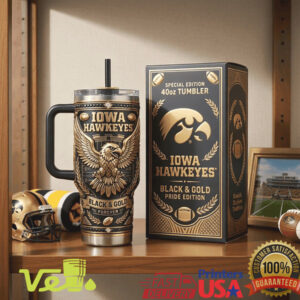 Iowa Hawkeyes Black and Gold Pride Edition Kinnick Stadium Football Tumbler
