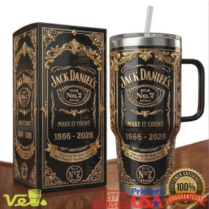 Jack Daniel's 160th Anniversary 1866 2026 Gold Filigree Tumbler