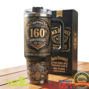 Jack Daniel's 160th Anniversary Limited Edition 40oz Stainless Steel Tumbler