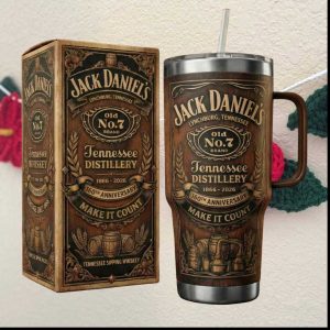 Jack Daniel's 160th Anniversary Old No. 7 Tennessee Whiskey Wood Grain Tumbler