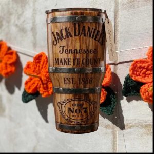 Jack Daniel's Artisan Crafted Wood Barrel Style Insulated Tumbler