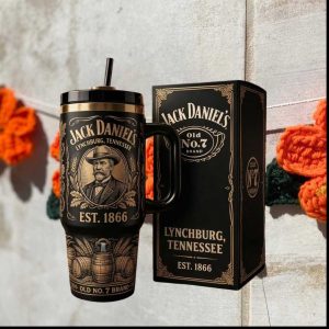 Jack Daniel's Est. 1866 Portrait Series Matte Black & Gold Insulated Tumbler