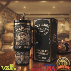 Jack Daniel's Est. 1866 Portrait Series Vintage Black Gold Tumbler