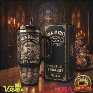 Jack Daniel's Est. 1866 Portrait Series Vintage Black Gold Tumbler