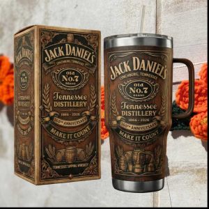 Jack Daniel's Tennessee Distillery 160th Anniversary Wood Grain Insulated Tumbler