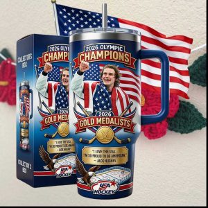 Jack Hughes 2026 USA Hockey Gold Medalist Commemorative 40oz Tumbler