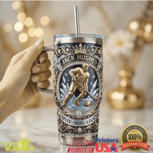 Jack Hughes NJ Devils Elite Ice Legacy 40oz Insulated Tumbler with Handle
