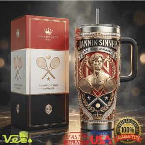 Jannik Sinner Tennis Champion Series Custom 40oz Commemorative Tumbler