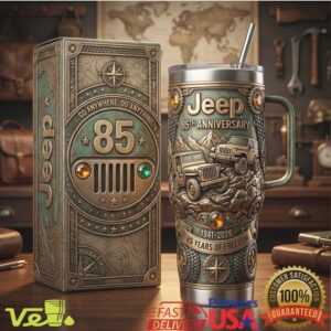 Jeep 85th Anniversary 1941 2026 85 Years of Freedom Rugged Outdoor 40oz Stainless Steel Insulated Tumbler