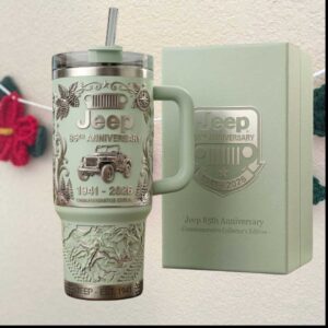 Jeep 85th Anniversary 1941 2026 Commemorative Edition Sage Green Off Road SUV Fan Tumbler