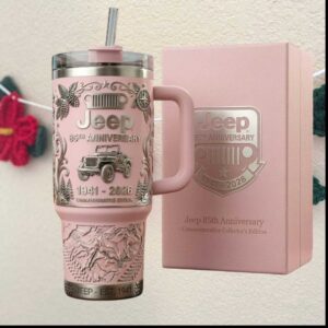 Jeep 85th Anniversary 1941 2026 Commemorative Pink Off Road 4x4 Collector Stainless Steel Insulated Tumbler