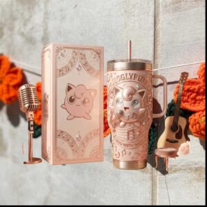 Jigglypuff Pokémon Sing With Magic Rose Gold Retro Kawaii Gift For Women Stainless Steel Insulated Tumbler