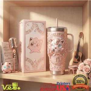 Jigglypuff Sing With Magic Rose Gold Pokemon 40oz Tumbler