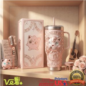 Jigglypuff Sing With Magic Rose Gold Pokemon 40oz Tumbler