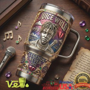 Juice WRLD Legends Never Die 999 Tribute Commemorative Gold Tumbler