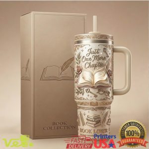 Just One More Chapter Book Lover Literature Enthusiast Floral Retro Women Fans Tumbler
