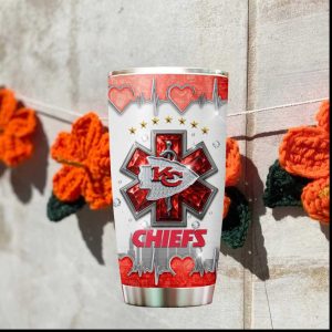 Kansas City Chiefs EMS Medical Heartbeat Pride Tumbler