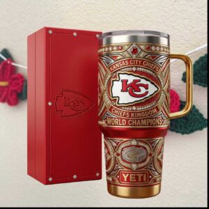 Kansas City Chiefs World Champions Chiefs Kingdom Red Gold Fan Gift Tumbler
