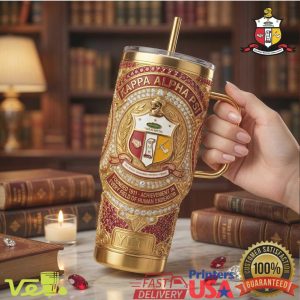 Kappa Alpha Psi Fraternity 1911 Achievement 40oz Tumbler Gold Crimson Jeweled Edition