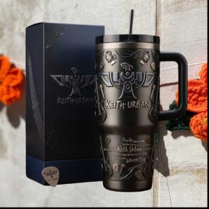 Keith Urban Wasted Time Acoustic Guitar 3D Metal Effect 40oz Tumbler