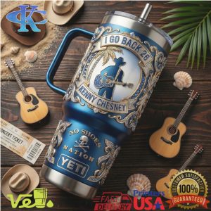 Kenny Chesney No Shoes Nation I Go Back 26 Blue Embossed 40oz Tumbler