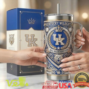 Kentucky Wildcats Big Blue Nation Est 1865 Basketball Luxury Style Tumbler