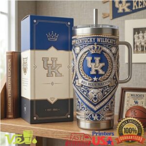 Kentucky Wildcats Big Blue Nation Est 1865 Basketball Luxury Style Tumbler