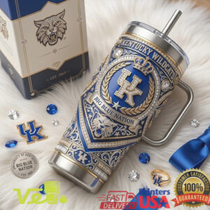 Kentucky Wildcats Big Blue Nation Est 1865 Silver Blue Collegiate Tumbler