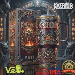 Kreator Hordes of Chaos Metal Band Embossed 40oz Tumbler