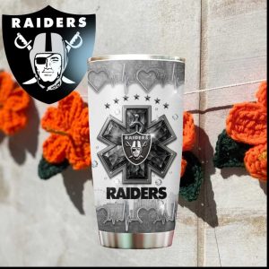 Las Vegas Raiders EMS Symbol Black & Silver Fan Tumbler