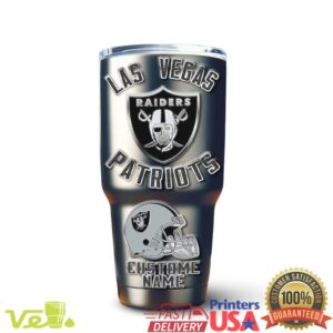 Las Vegas Raiders Silver and Black NFL Football Gameday Fans Gift Stainless Steel Insulated Tumbler