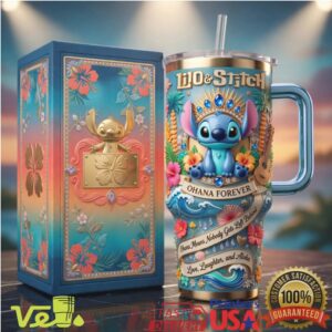 Lilo and Stitch Ohana Forever Collector 40oz Tumbler with Handle and Gift Box