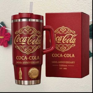 Limited Edition Coca Cola 140th Anniversary 3D Metal Effect Tumbler with Gift Box