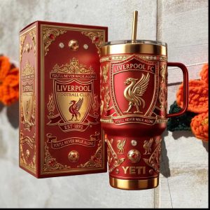 Liverpool FC You'll Never Walk Alone Gold & Red Jeweled Luxury Fan Tumbler