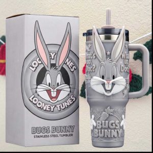 Looney Tunes Bugs Bunny “What's Up Doc” 3D Character Grey Tumbler