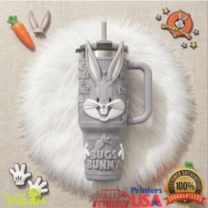 Looney Tunes Bugs Bunny Whats Up Doc 3D Style Retro Fans 40oz Stainless Steel Insulated Tumbler