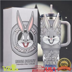 Looney Tunes Bugs Bunny Whats Up Doc 3D Style Retro Fans 40oz Stainless Steel Insulated Tumbler