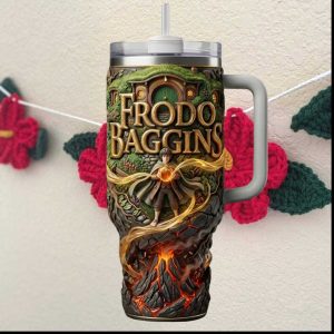 Lord of the Rings Frodo Baggins Mount Doom 3D Embossed Tumbler
