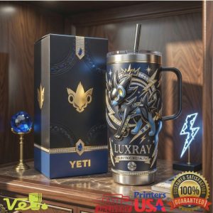 Luxray Electric Royalty Pokémon Inspired Embossed 40oz Tumbler