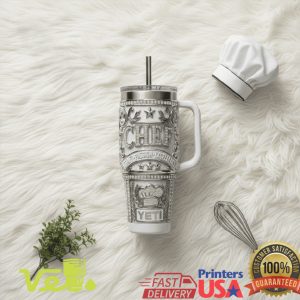 Luxury Chef Embossed White Gold Excellence Custom Tumbler